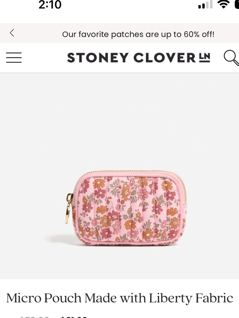 Stoney Clover Lane Liberty Floral Quilted Micro Pouch